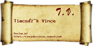 Timcsák Vince névjegykártya
